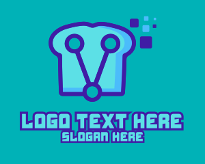 Programming - Blue Circuit Bread logo design