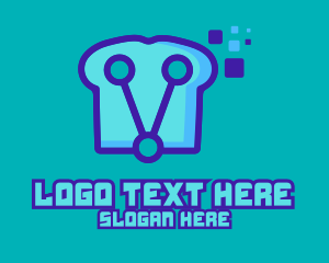 Connectivitiy - Blue Circuit Bread logo design