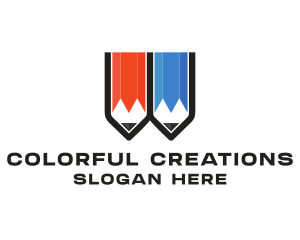 Crayon - Colored School Pencil logo design