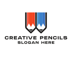 Colored School Pencil logo design