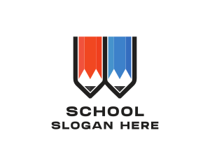 Colored School Pencil logo design