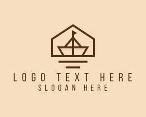 Paper Boat House Sailing logo design