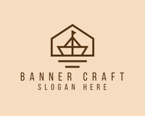 Paper Boat Sailing logo design