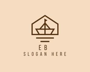 Transportation - Paper Boat House Sailing logo design