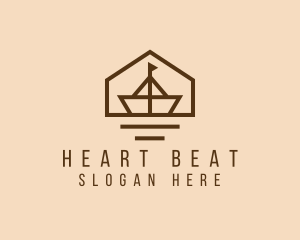 Paper Boat Sailing logo design