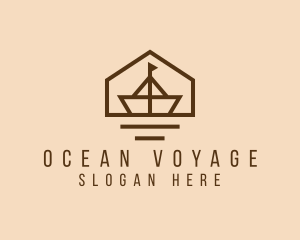 Paper Boat Sailing logo design