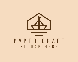 Paper Boat House Sailing logo design