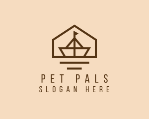 Paper Boat Sailing logo design