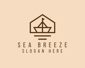 Boat - Paper Boat House Sailing logo design