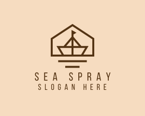 Paper Boat Sailing logo design