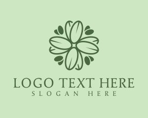 Sauna - Green Floral Wellness logo design