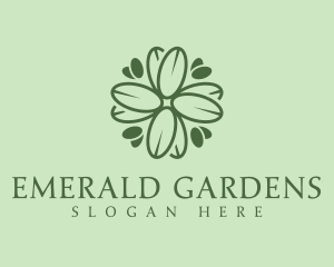 Green Floral Wellness logo design