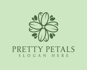 Green Floral Wellness logo design