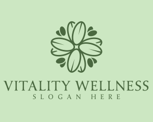 Green Floral Wellness logo design