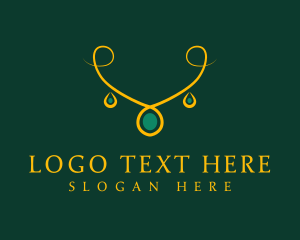 Luxe - Elegant Golden Necklace logo design