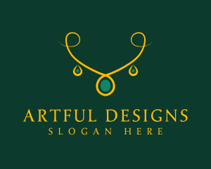 Elegant Golden Necklace logo design