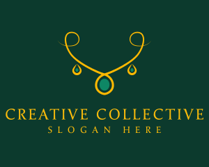 Elegant Golden Necklace logo design