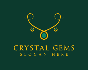 Elegant Golden Necklace logo design