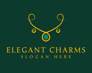 Necklace - Elegant Golden Necklace logo design