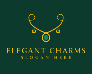 Elegant Golden Necklace logo design