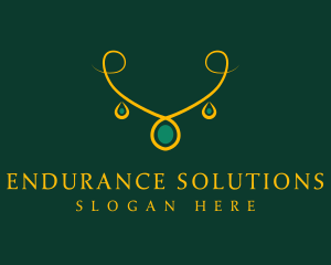 Elegant Golden Necklace logo design