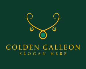 Elegant Golden Necklace logo design