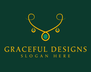 Elegant - Elegant Golden Necklace logo design