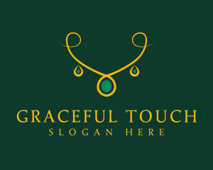 Elegant Golden Necklace logo design