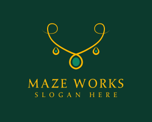 Elegant Golden Necklace logo design