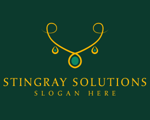 Elegant Golden Necklace logo design