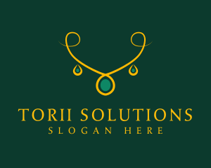 Elegant Golden Necklace logo design