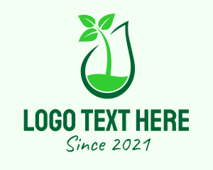 Droplet - Green Organic Liquid logo design