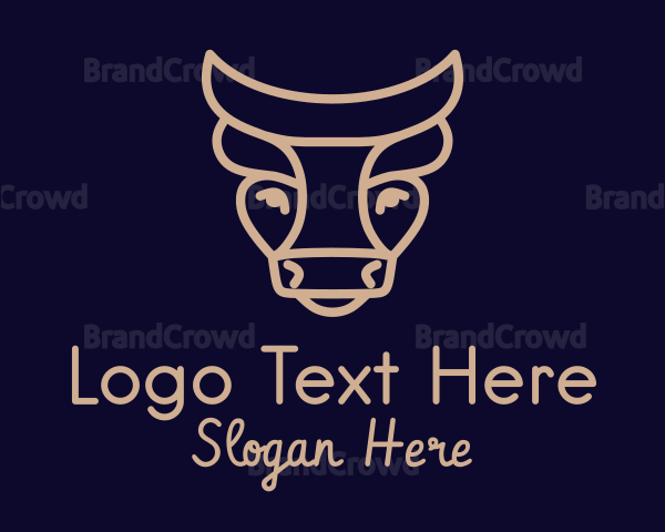 Brown Taurus Bull Logo