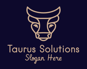 Brown Taurus Bull  logo design