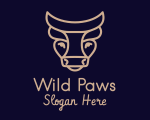 Brown Taurus Bull  logo design