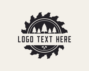 Saw - Saw Blade Tree Lumberjack logo design