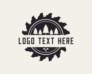 Workshop - Saw Blade Tree Lumberjack logo design