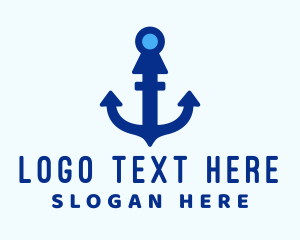 Blue Digital Anchor Logo
