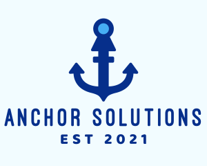 Blue Digital Anchor logo design