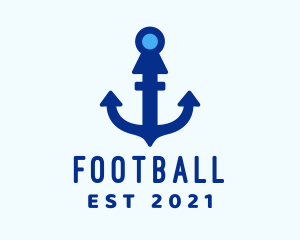 Boat - Blue Digital Anchor logo design