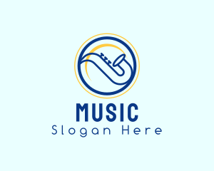 Music Instrument Saxophone logo design