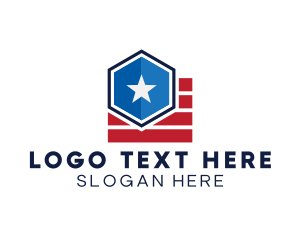 Hexagon - Star Hexagon Stripes logo design