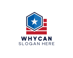 Patriotic - Star Hexagon Stripes logo design