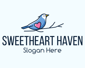 Lovebird - Bird Heart Branch logo design