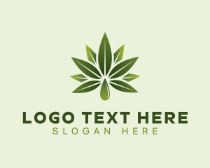 Herb - Organic Marijuana Droplet logo design