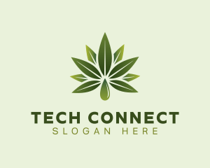 Organic Marijuana Droplet Logo