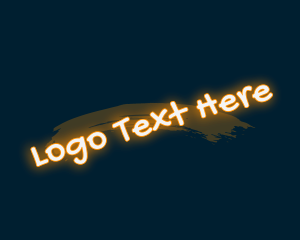 Editable - Cool Neon Art logo design