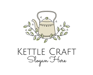 Kettle - Leaf Branch Kettle Teahouse logo design