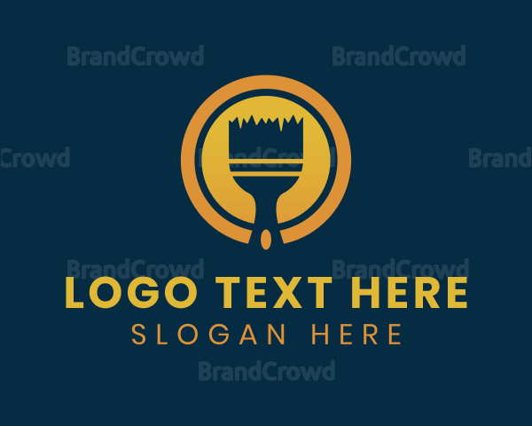 Round Gradient Paint Brush Logo