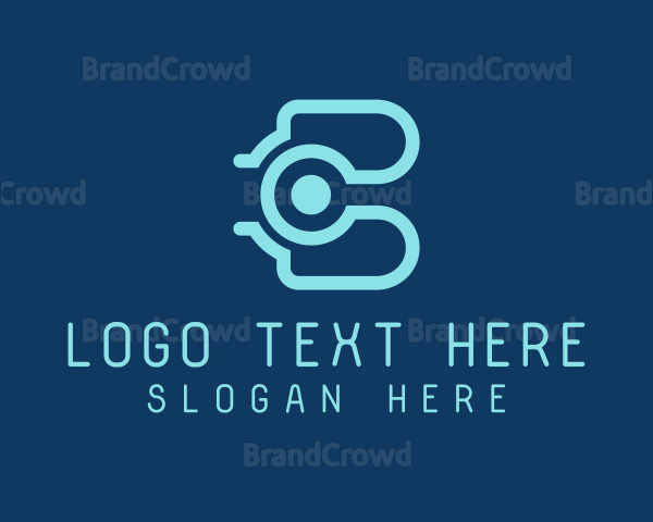 Digital Letter B Dot Logo